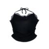 Black Lace Halter Neck Tank